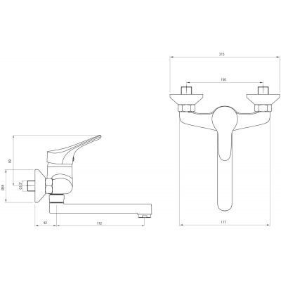 Deante Neo Joko BOJ050M bateria umywalkowa ścienna