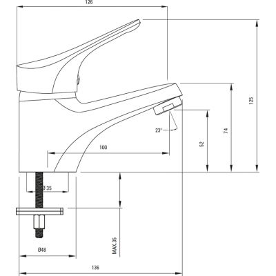 Deante Neo Joko BOJ020M bateria umywalkowa stojąca