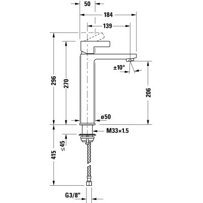 Duravit D-Neo DE1030002010 bateria umywalkowa stojąca chrom