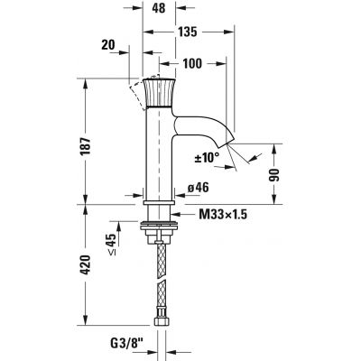 Duravit White Tulip WT1010002010 bateria umywalkowa