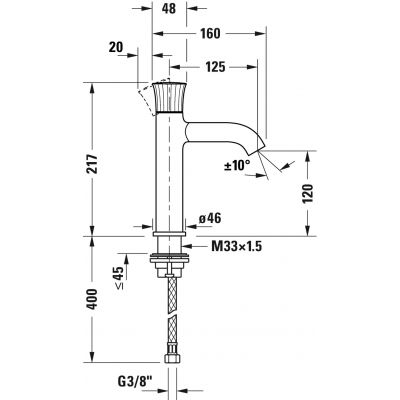 Duravit White Tulip WT1020002010 bateria umywalkowa