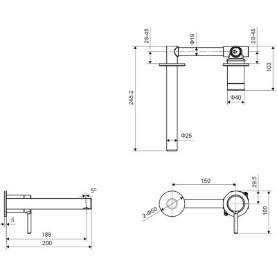 Excellent Pi AREX1214CR bateria umywalkowa podtynkowa