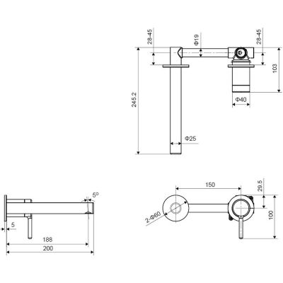 Excellent Pi AREX1214GL bateria umywalkowa