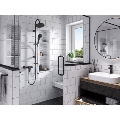 Ferro Rondo NP21BL zestaw prysznicowy ścienny czarny