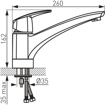 Ferro Metalia 56 560910 bateria kuchenna stojąca chrom