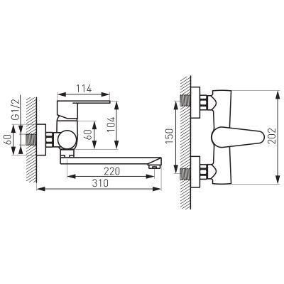 Ferro Algeo BAG5 bateria kuchenna ścienna chrom