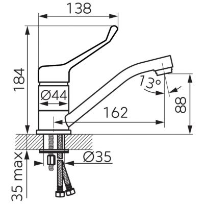 Ferro Algeo Medico BAGM2AA bateria umywalkowa stojąca chrom