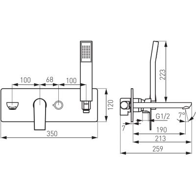 Ferro Algeo Square BAQ11P bateria wannowo-prysznicowa podtynkowa