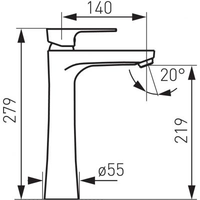 Ferro Algeo Square BAQ2L bateria umywalkowa stojąca