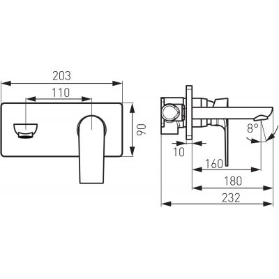Ferro Algeo Square BAQ3PA18 bateria umywalkowa podtynkowa