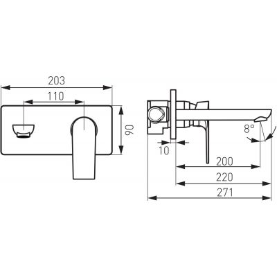 Ferro Algeo Square BAQ3PA22 bateria umywalkowa podtynkowa