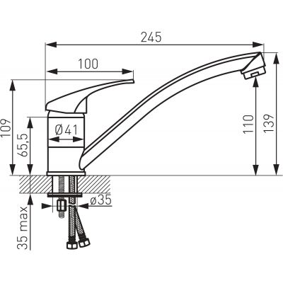 Ferro Basic BBC4 bateria kuchenna stojąca chrom