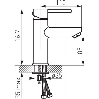 Ferro Fiesta BFI2 bateria umywalkowa stojąca chrom