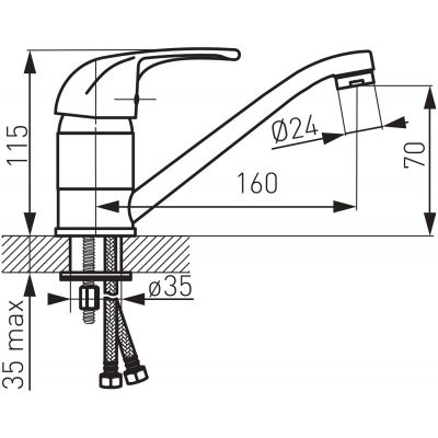 Ferro Vasto BVA2A bateria umywalkowa stojąca