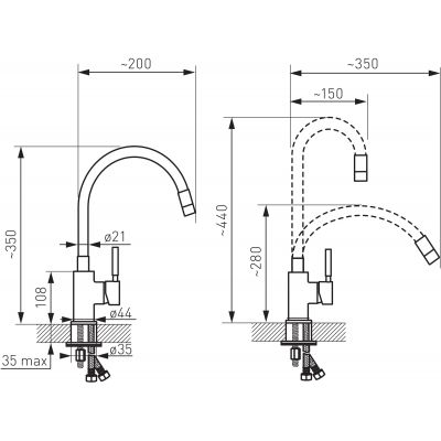 Ferro Zumba BZA4B bateria kuchenna stojąca chrom-czarna