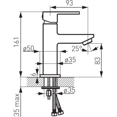 Ferro Zicco Black BZI2BL bateria umywalkowa
