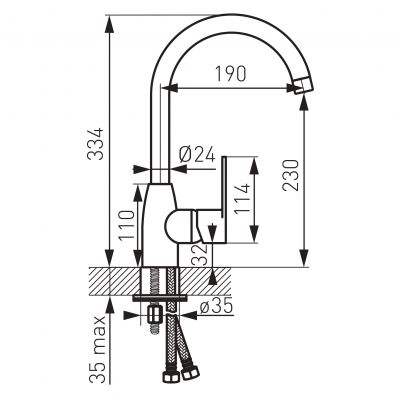 Ferro Algeo BAG4 bateria kuchenna stojąca chrom