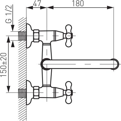 Ferro Retro XR3 bateria umywalkowa ścienna chrom