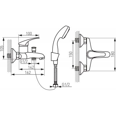Ferro Basic BBC11 bateria wannowo-prysznicowa
