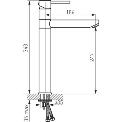 FDesign Flusso FD1FLS2L11 bateria umywalkowa