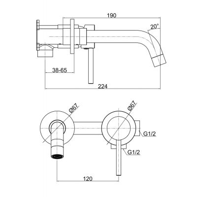 FDesign Flusso FD1FLS3PA11 bateria umywalkowa