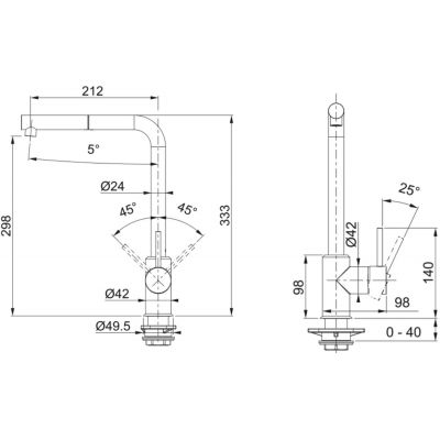 Franke Sirius 1150668279 bateria kuchenna czarny