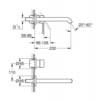 Grohe Essence New 19967AL1 bateria umywalkowa podtynkowa brushed hard graphite