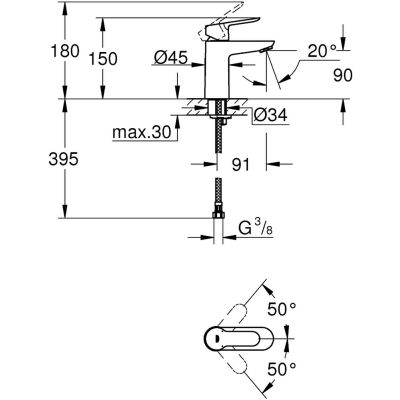 Grohe BauEdge 23330000 bateria umywalkowa stojąca starlight chrome