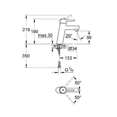 Grohe Concetto 23451001 bateria umywalkowa stojąca starlight chrome
