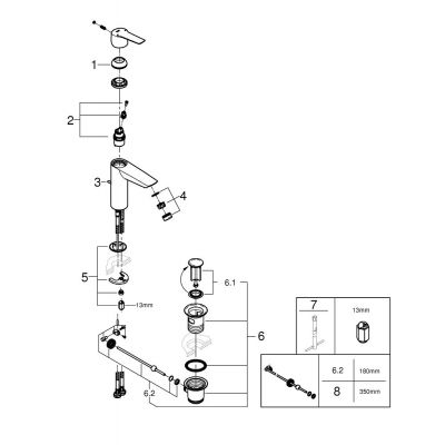 Grohe Start 23455002 bateria umywalkowa stojąca starlight chrome