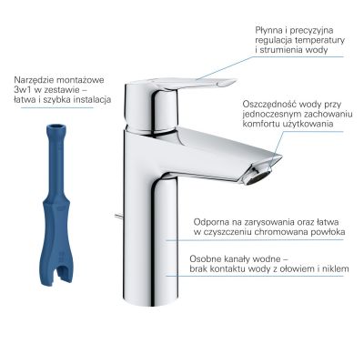 Grohe Start 23455002 bateria umywalkowa stojąca starlight chrome