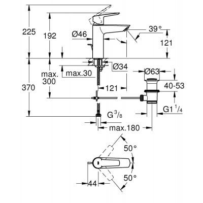 Grohe Start 23455002 bateria umywalkowa stojąca starlight chrome