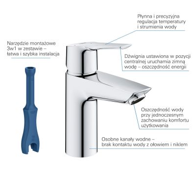 Grohe Start 23551002 bateria umywalkowa stojąca starlight chrome