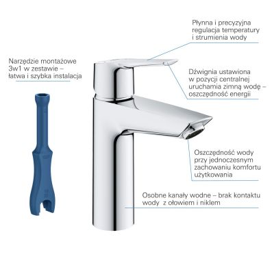 Grohe Start 23746002 bateria umywalkowa stojąca starlight chrome