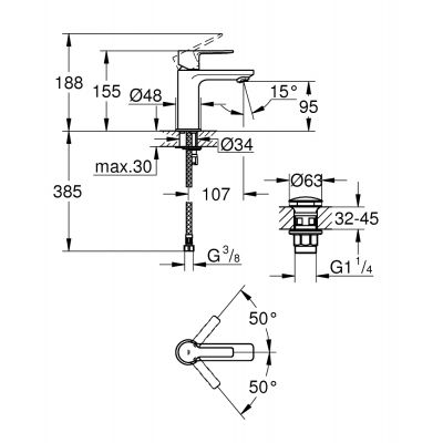 Grohe Lineare 23791DC1 bateria umywalkowa stojąca supersteel