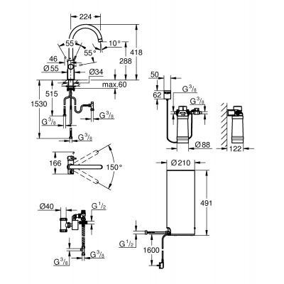 Grohe Red 30079DC1 bateria kuchenna z bojlerem stojąca supersteel