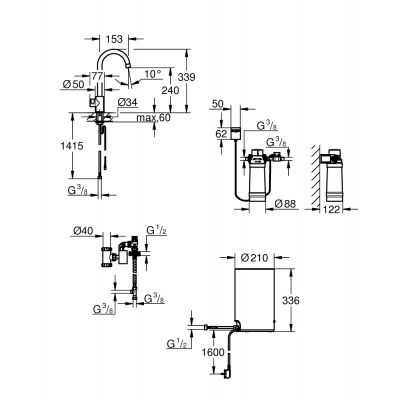 Grohe Red 30085DC1 zawór kuchenny z bojlerem stojąca supersteel