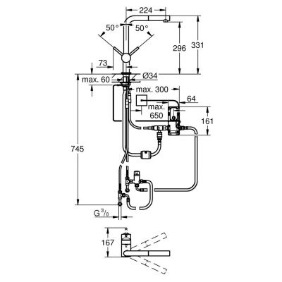 Grohe Minta 31360001 bateria kuchenna stojąca starlight chrome