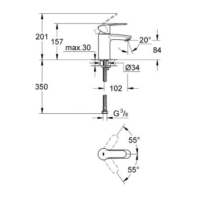 Grohe Eurostyle Cosmopolitan 3246820E bateria umywalkowa stojąca starlight chrome