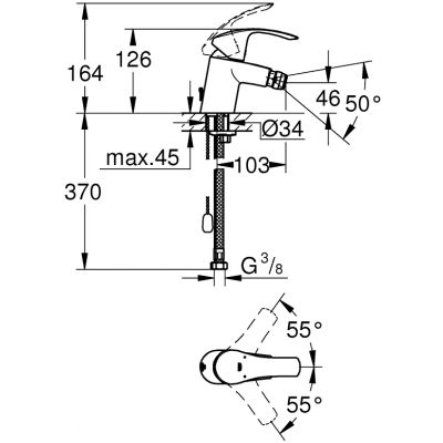 Grohe Eurosmart 32927002 bateria bidetowa stojąca starlight chrome