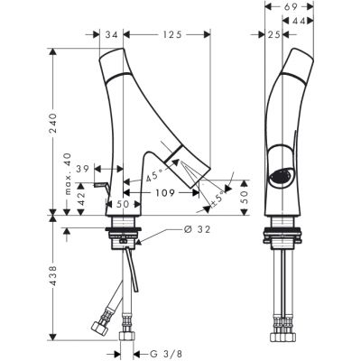 Axor Starck Organic 12014000 bateria umywalkowa