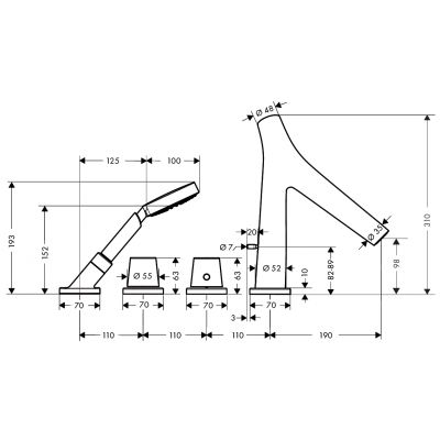 Axor Starck Organic 12426000 bateria wannowo-prysznicowa
