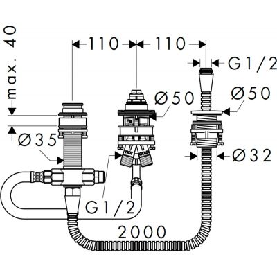 Hansgrohe 13439180 element do montażu nawannowego