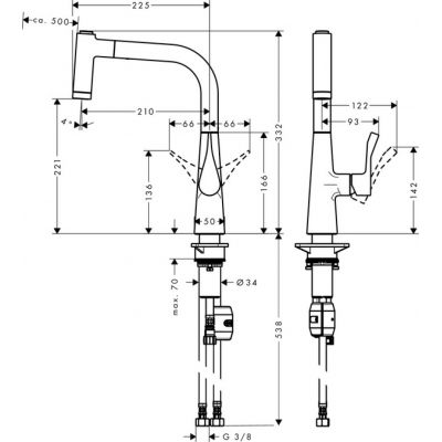 Hansgrohe Metris 14834800 bateria kuchenna