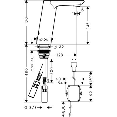 Hansgrohe Metris S 31103000 bateria umywalkowa stojąca chrom
