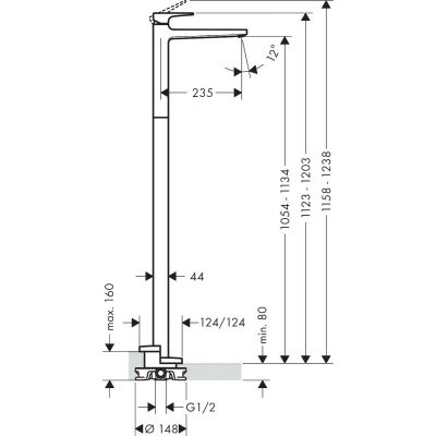 Hansgrohe Metropol 32530000 bateria umywalkowa podłogowa podłogowa chrom
