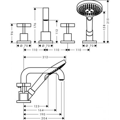 Axor Citterio 39453000 bateria wannowo-prysznicowa