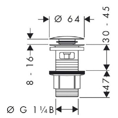Hansgrohe 50105000 korek do umywalki