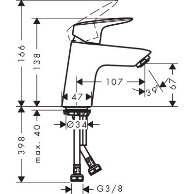 Hansgrohe Logis 71077000 bateria umywalkowa stojąca chrom