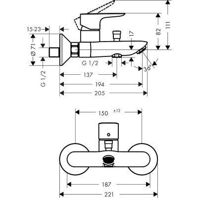 Zestaw Hansgrohe Croma 26425400 + Hansgrohe Talis E 71740000 + Hansgrohe Talis E 71710000